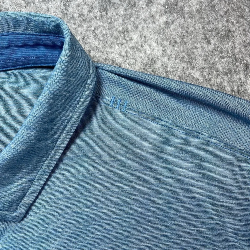 Lululemon Men's Evolution Polo Shirt Heathered Blue Short Sleeve Size M Athletic - Picture 4 of 8